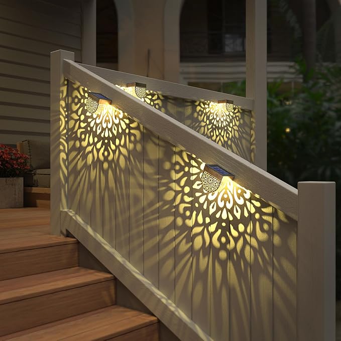 Solar Fence Lights 6 Pack Solar Step Lights Outdoor Waterproof LED Solar Powered Wall Lights Outdoor Decorations | Lumora