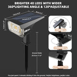 3 Brightness Modes Solar Outdoor Lights with Super Bright 40LEDs, 360 Adjustable Lighting Angle, USB Charging | Lumora