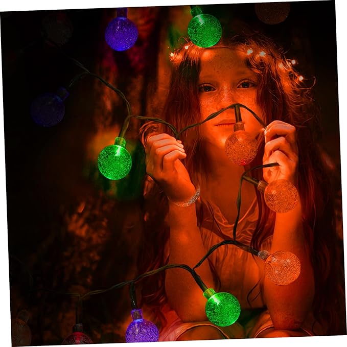 VILLCASE 1 Set LED Solar String Lights Bubble Beads Patio Decor Saving Outdoor Fairy Lights for Garden Courtyard | Lumora