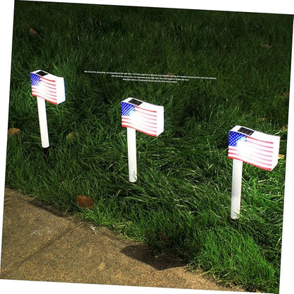 MERRYHAPY Solar American Flag Lawn Light Patriotic Solar Stake Light for Garden Yard Patio Pathway Outdoor Landscape Lighting