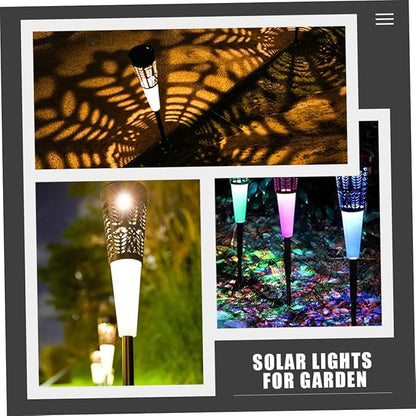 6pcs Solar Garden Stake Lights Decorative Courtyard Light Warm Glow Outdoor Lawn Lighting for Pathway and Villa Decor
