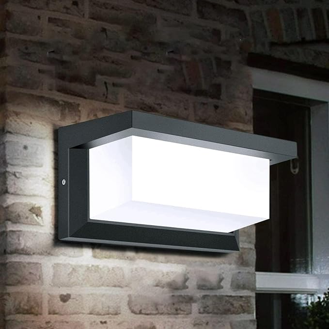 LOVEZOE 18W Outdoor Porch Light - IP65 Waterproof LED Wall Porch Light Fixture in 1800Lm 6000K Cool White Porch & Patio Lamps, Wall Mount for Garage Walkway Backyard Garden