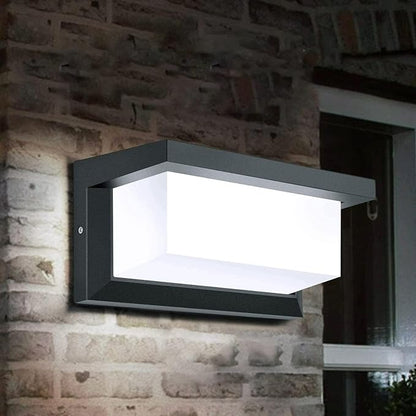 LOVEZOE 18W Outdoor Porch Light - IP65 Waterproof LED Wall Porch Light Fixture in 1800Lm 6000K Cool White Porch & Patio Lamps, Wall Mount for Garage Walkway Backyard Garden