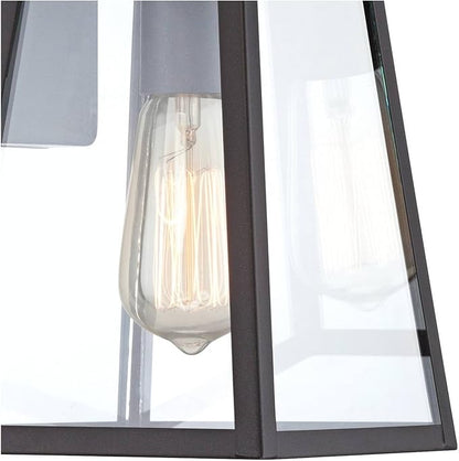 John Timberland Arrington Modern Industrial Outdoor Wall Light Fixture Mystic Black Steel 10 3/4" Clear Glass Panel for Exterior House Porch Patio Outside Deck Garage Front Door Garden Home