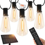 100 FT Solar String Lights Outdoor Waterproof with Remote & USB Port, Solar Power Patio Hanging Lights with Dimmer | Lumora
