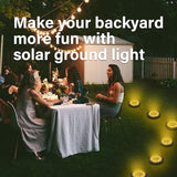 Solar Ground Light - 12 LEDs Garden Light Waterproof With 800mAh Built-In Battery, Stainless Steel Housing Disc | Lumora
