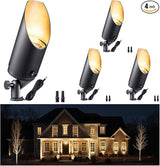 Gardenreet Brass Landscape Lighting - Black Low Voltage Outdoor Spotlights, Wired LED Uplights 12V, Waterproof Spot | Lumora