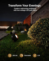 Sunco LED Low Voltage Spotlight Revolver, Sphere Shaped Garden Landscape Lights Outdoor [Luces para Jardin], 4W | Lumora