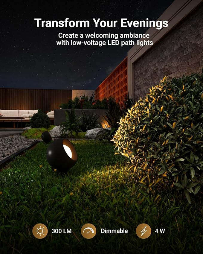 Sunco LED Low Voltage Spotlight Revolver, Sphere Shaped Garden Landscape Lights Outdoor [Luces para Jardin], 4W | Lumora