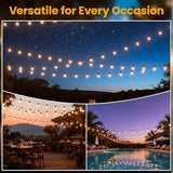 100FT Solar String Lights Outdoor Waterproof IP65 with USB-Charging , Solar Powered LED Patio Lights with 50+2 | Lumora