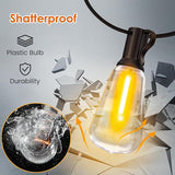 120FT LED Outdoor String Lights, Patio Lights with 40 Shatterproof ST38 Vintage Edison Bulbs, Outside Hanging Light | Lumora