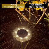 Solar Ground Lights Outdoor Waterproof IP68, 4 Pack 8 LED In Ground Solar Disc Landscape Lighting, Garden Lights | Lumora