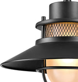 GLOBE Electric 44233 Liam 1-Light Outdoor Wall Sconce, Matte Black, Frosted White Glass Shade | Lumora