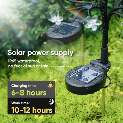 Solar Garden Lights Outdoor Waterproof,Garden Decor Solar Flowers For Outside Decorative,2Pack 2Modes Solar Powered Fairy Outdoor Decorations for Yard Patio Pathway, Gardening Gifts Mothers Day
