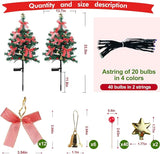 Solar Christmas Trees Decorations, 2 Pack Solar Powered Xmas Tree Lights, Pathway Lights with Multi-Color Lights | Lumora