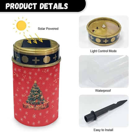 Generic Snowflake Print Solar Garden Light Lanscape Path Light Solar Powered Outdoor Solar Light Cemetery Solar Light for GraveOutdoor Light Christmas Decor