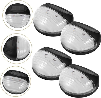 4pcs Led Solar Pathway Light Outdoor Security Lamp for Stairs Fence and Garden Easy Installation No Batteries Required