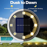 Solar Ground Lights, 18 Pack Flat Solar Light Outdoor Waterproof, Bright LED Solar Disc Lights, 3000K Warm White | Lumora