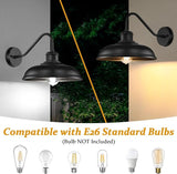 17.25” Outdoor Wall Light Fixtures 2-Pack, Farmhouse Black Barn Lights, Gooseneck Exterior Lighting Fixtures Wall | Lumora