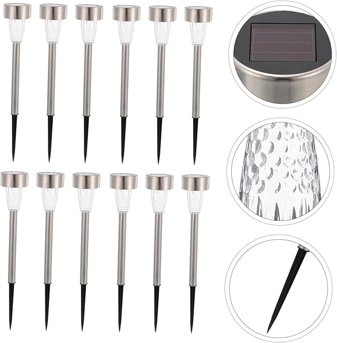 BESPORTBLE 12pcs Solar Powered Light Landscape Lighting Kit for Patio Pathway Lights Outdoor Solar for Outdoor Decor