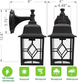 LIT-PaTH Outdoor LED Wall Lantern, Large Exterior Wall Light Fixture, 5000K Daylight White, 11W 1000 Lumen, Matte | Lumora