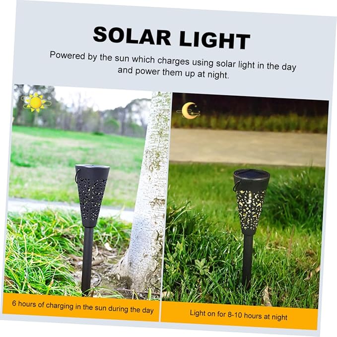 Solar Garden Path Lights Outdoor Waterproof Lawn Lights Warm White Solar Yard Lamppost for Patio Backyard Lawn Decor