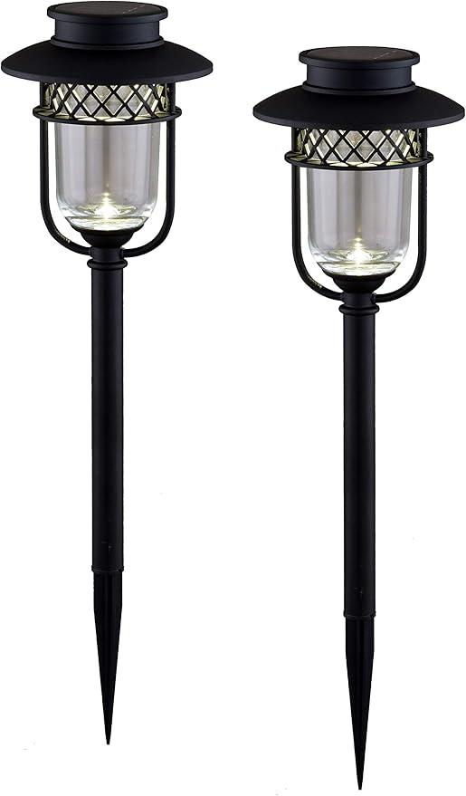 Classy Caps GL1101 High-Performance Solar Landscape Light, Black - 2 Pack – Outdoor LED Pathway Lighting for Yard, Garden, and Patio