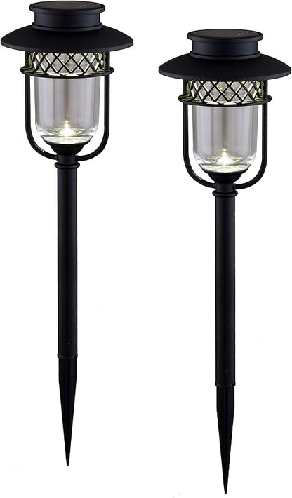 Classy Caps GL1101 High-Performance Solar Landscape Light, Black - 2 Pack – Outdoor LED Pathway Lighting for Yard, Garden, and Patio