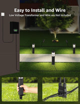 SUNVIE 4-Pack Low Voltage Pathway Lights 3W 3000K 12-24V LED Landscape Bollard Path Lights with Connectors CRI 90+ | Lumora