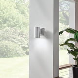 Kichler 9234BA Outdoor Cylinder Wall Mount Sconce DownLight, Brushed Aluminum 1-Light (5" W x 7" H) 65 Watts | Lumora