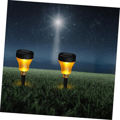 NUOBESTY 2pcs Solar Pathway Lights Decorative LED Solar Garden Lights for Outdoor Walkway Durable Lawn Lighting for Patio Driveway and Landscape