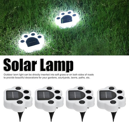 LED Solar Light Shape Buried Lamp 4PCS, Outdoor Garden Lawn Decorative Lighting, Solar Powered - Easy Installation, Weather, Ideal for Courtyard Pathway (White Light)