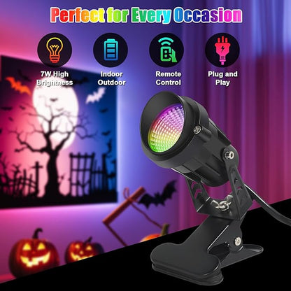 Spot Lights Outdoor 7W RGBW LED Color Changing Landscape Lights with Remote Control Landscape Lighting Spotlight Outdoor Waterproof Spot Lights for Yard Garden Patio Lawn Decorative 2 Pack