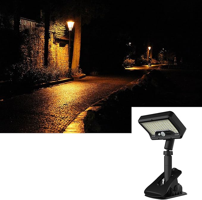 Outdoor Solar Clamp Lights 2 Pack with 3 Modes Rechargeable Design for Camping Garden Pathway Outdoor Solar Lights