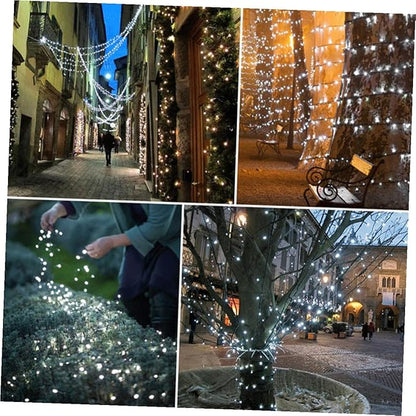 POPETPOP 2 Sets Solar Powered LED String Lights with Multi-Color Beads Outdoor Fairy Lights for Yard Plant Xmas Patio Decor Memory Chip Saving Mode