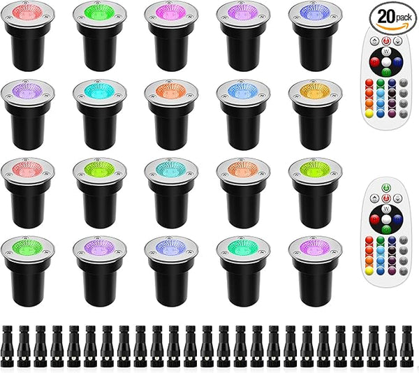 ZUCKEO Low Voltage Landscape Lighting RGB Well Lights Landscape LED In Ground Light, Outdoor Color Changing | Lumora