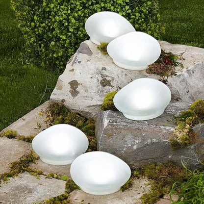 Lakeside Solar White Rock Light Outdoor Decor