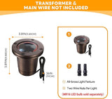 Gardenreet Brass Outdoor Well Lights Low Voltage - IP67 Waterproof 12V In-Ground Light, Hard-Wired LED Landscape | Lumora