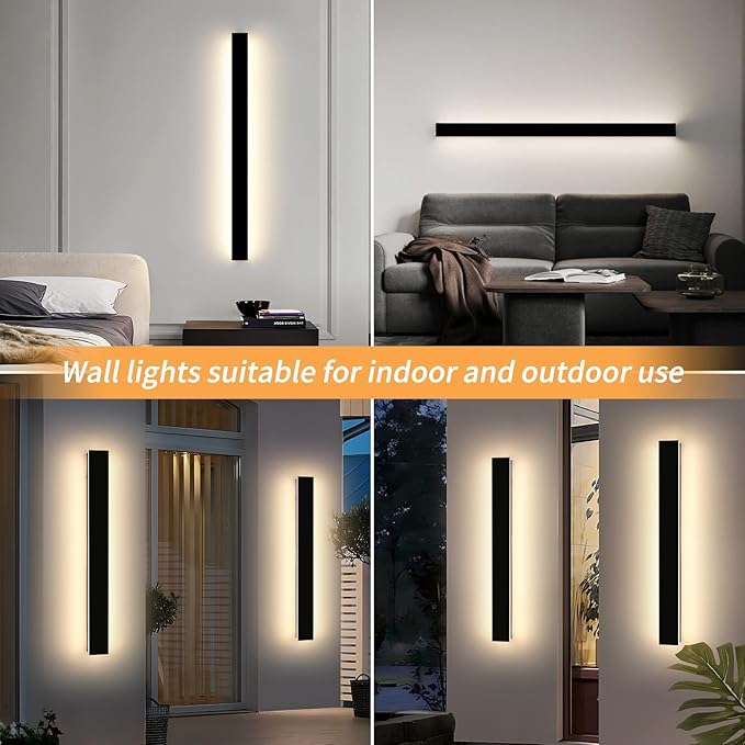 Mikeru 39inch Outdoor Wall Light Fixtures, 3000k Exterior Wall Sconces, Acrylic Invisible Exterior Wall Light for | Lumora