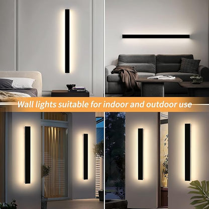 Mikeru 39inch Outdoor Wall Light Fixtures, 3000k Exterior Wall Sconces, Acrylic Invisible Exterior Wall Light for Porch Modern Outdoor Wall Mount Lighting for House Porch Patio Garage