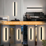Mikeru 39inch Outdoor Wall Light Fixtures, 10%-100% Dimmable Black Exterior Wall Sconces, 3000k-6000k Acrylic | Lumora