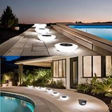 ASLIDECOR Solar Ground Lights Outdoor, 8 Pack Waterproof 14 LED Solar Deck Lights Round Step Lights Garden | Lumora