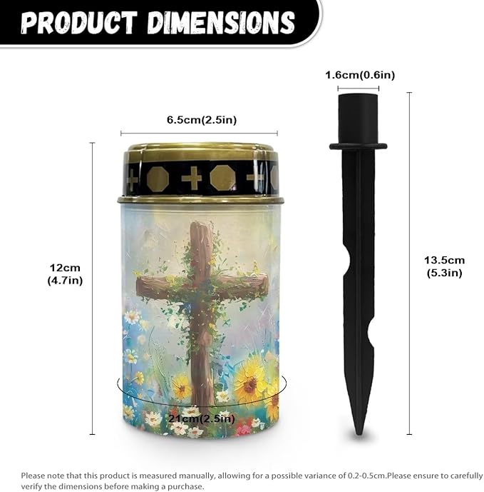 Cross Pattern Solar Light Outdoor Solar Garden Lights Cemetery Solar Light for Grave Memorial Solar Light Cemetery Decoration for Grave LED Solar Lights Outdoor