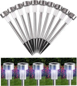 10PCS White LED Outdoor Steel Garden Solar Powered Landscape Light Lamp Yar Pathway Stake Lights | Lumora