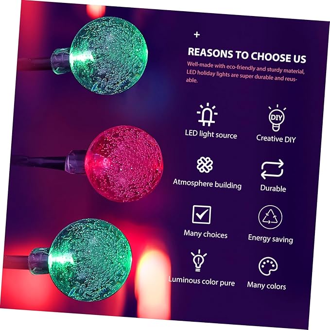 Mipcase 1set Led Solar String Lights Outdoor Decorative Lamp for Garden Patio and Courtyard Bulbs Warm Light | Lumora