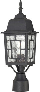 NUVO Lighting 60/4929 Banyan Outdoor Post Lantern Light Fixture with Clear Water Glass, Textured Black | Lumora