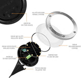 Solar Garden Lights, Plastic Diamond Cover Solar Ground Disk Lights Out Door Waterproof, Decorative Path in-Ground | Lumora