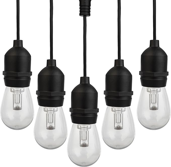 Outdoor String Lights - 50ft Color-Changing Patio Lights with Remote and Vintage-Style LED Edison Bulbs for Porch, Backyard, and Events by Pure Garden