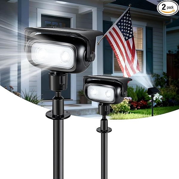 Ollny Solar Lights Outdoor Waterproof IP65，Super Bright LED 2 Lighting Modes 360° Rotation Solar Spot Lights | Lumora