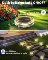 Solar Ground Lights Outdoor 12 Pack Waterproof, Upgraded Solar Garden Lights with 4 Side Light, Stainless Steel | Lumora